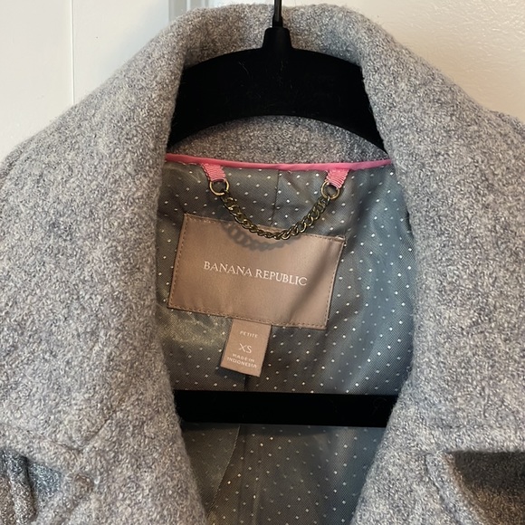 Banana Republic boucle Moto jacket with back ruffle - Picture 2 of 8